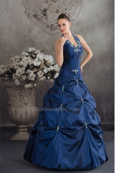 Ball Gown Halter Ruffles Sleeveless Taffeta Prom/Formal Evening Dresses 02020262