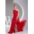 A-Line Beaded Appliques Long Red Prom Evening Formal Bridesmaid Dresses 02020266