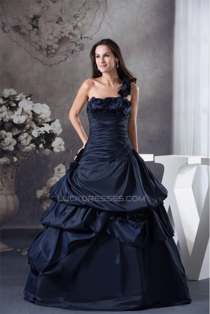 Ball Gown One-Shoulder Sleeveless Beading Princess Prom/Formal Evening Dresses 02020272