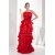 Satin Taffeta Brush Sweep Train Strapless Long Red Prom/Formal Evening Dresses 02020280