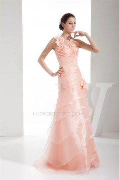 One-Shoulder Sleeveless Ruffles Long Prom/Formal Evening Dresses 02020281