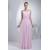 Scoop Floor-Length Ruffles Chiffon Long Pink Sequined Material Prom/Formal Evening Dresses 02020283