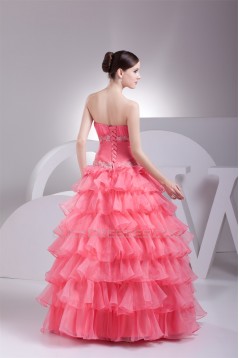 Ball Gown Organza Floor-Length Prom/Formal Evening Dresses 02020301