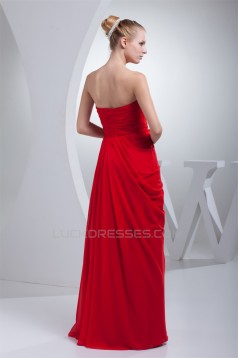Sheath/Column Sleeveless Beading Floor-Length Red Prom/Formal Evening Dresses 02020302
