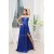 A-Line Silk like Satin Beading Long Blue Prom/Formal Evening Dresses 02020325