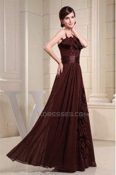 A-Line Square Floor-Length Handmade Flowers Prom/Formal Evening Dresses 02020327