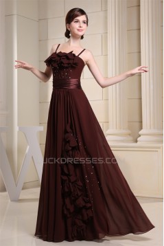 A-Line Square Floor-Length Handmade Flowers Prom/Formal Evening Dresses 02020327