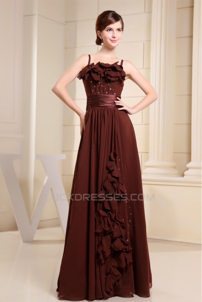 A-Line Square Floor-Length Handmade Flowers Prom/Formal Evening Dresses 02020327