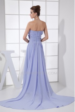 Sheath/Column Sweetheart Brush Sweep Train Chiffon Lace Prom/Formal Evening Dresses 02020343