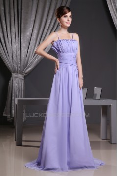 A-Line Spaghetti Strap Long Chifffon Prom/Formal Evening Bridesmaid Dresses 02020345