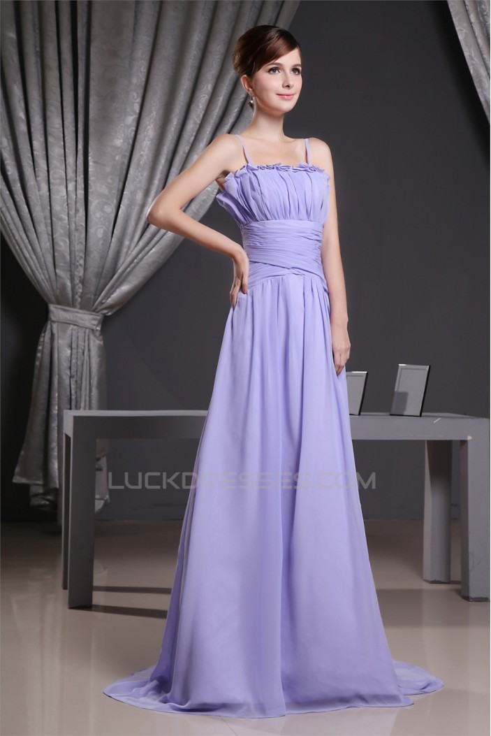 A-Line Spaghetti Strap Long Chifffon Prom/Formal Evening Bridesmaid Dresses 02020345