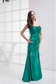 Sleeveless Brush Sweep Train Silk like Satin Prom/Formal Evening Dresses 02020346