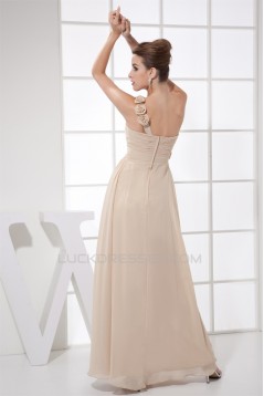 One-Shoulder Chiffon Brush Sweep Train Prom/Formal Evening Dresses 02020352