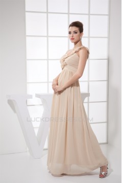 One-Shoulder Chiffon Brush Sweep Train Prom/Formal Evening Dresses 02020352