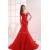 Mermaid/Trumpet Strapless Beaded Long Red Prom/Formal Evening Dresses 02020356