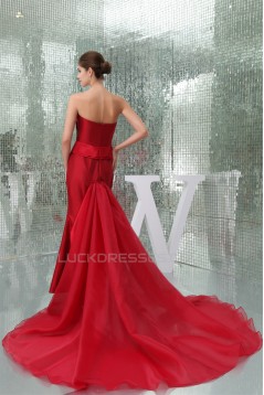 Criss Cross Sweetheart Taffeta Organzan Long Red Prom/Formal Evening Dresses 02020358