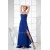 Sheath/Column Floor-Length Ruffles Chiffon Long Blue Prom/Formal Evening Dresses 02020365
