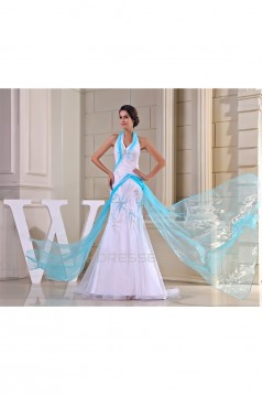 Mermaid/Trumpet Halter Beading Satin Yarn Prom/Formal Evening Dresses 02020372