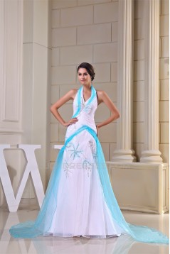 Mermaid/Trumpet Halter Beading Satin Yarn Prom/Formal Evening Dresses 02020372