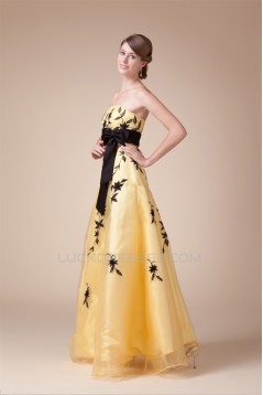 Sleeveless Satin Tulle A-Line Prom/Formal Evening Dresses 02020380