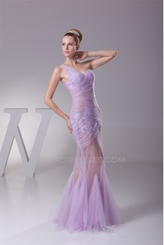 Trumpet/Mermaid One-Shoulder Floor-Length Ruffles Prom/Formal Evening Dresses 02020381