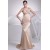 Trumpet/Mermaid Silk like Satin Brush Sweep Train Beaded Prom/Formal Evening Dresses 02020382