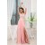 A-Line Sweetheart Beaded Long Pink Chiffon Prom Evening Formal Dresses 02020384