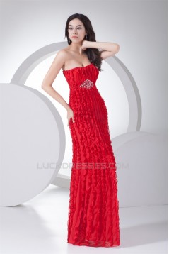 Soft Sweetheart Sheath/Column Sleeveless Long Red Prom/Formal Evening Dresses 02020392