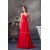 A-Line Spaghetti Straps Chiffon Long Red Prom/Formal Evening Dresses 02020393