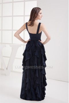 Sheath/Column Spaghetti Straps Cascading Ruffles Long Prom Evening Formal Dresses 02020394