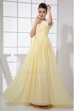 A-Line Half Sleeve Square Ankle-Length Chiffon Prom/Formal Evening Mother of the Bride Dresses 02020398