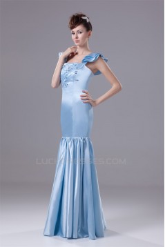 Mermaid/Trumpet Square Silk like Satin Long Prom Evening Formal Dresses 02020399