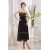 A-Line Strapless Chiffon Lace Black Prom/Formal Evening Bridesmaid Dresses 02020405