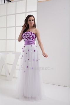 Sheath/Column Strapless Sleeveless Handmade Flowers Prom/Formal Evening Dresses 02020408