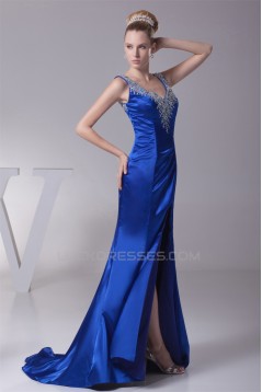 Straps Beading Sheath/Column Brush Sweep Train Prom/Formal Evening Dresses 02020412