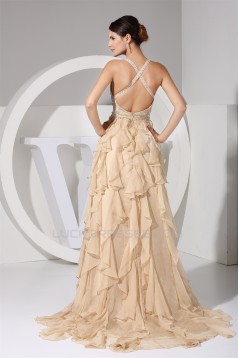 Sheath/Column Beaded Straps Chiffon Prom/Formal Evening Dresses 02020418