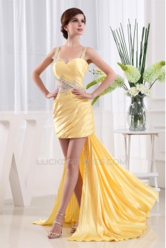 Straps Sleeveless Sheath/Column Ruffles Prom/Formal Evening Dresses 02020421