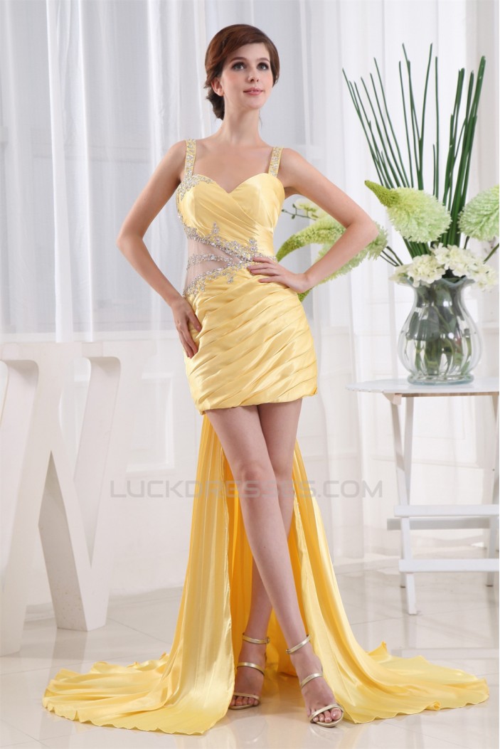 Straps Sleeveless Sheath/Column Ruffles Prom/Formal Evening Dresses 02020421