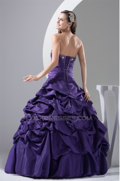 Ball Gown Sweetheart Beading Taffeta Floor-Length Prom/Formal Evening Dresses 02020425