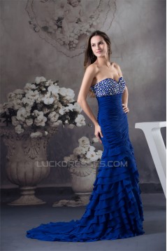 Trumpet/Mermaid Sweetheart Beading Chiffon Prom Evening Formal Dresses 02020426