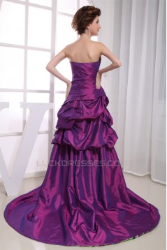 High Low Sweetheart Court Train Beading Sleeveless Prom/Formal Evening Dresses 02020431