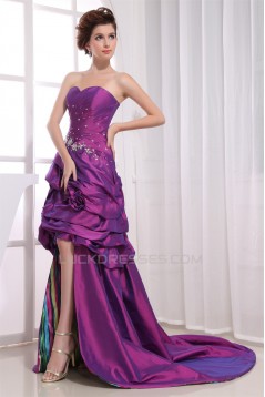 High Low Sweetheart Court Train Beading Sleeveless Prom/Formal Evening Dresses 02020431