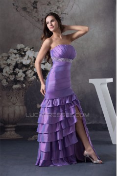 A-Line Taffeta Floor-Length Strapless Ruched Prom/Formal Evening Dresses 02020444