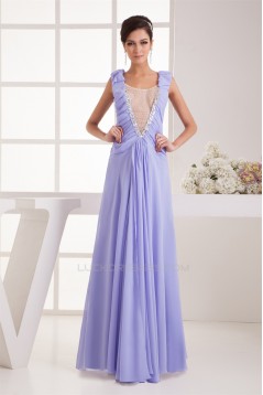 Beading Chiffon Fine Netting A-Line V-Neck Prom/Formal Evening Dresses 02020478