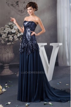 Breathtaking Ruffles Brush Sweep Train Soft Sweetheart Sequins Dresses 02020488
