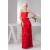 Sheath/Column Strapless Chiffon Long Red Prom Evening Formal Dresses 02020505