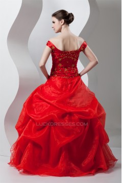 Floor-Length Ball Gown Off-the-Shoulder Organza Prom/Formal Evening Dresses 02020514