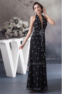 Floor-Length Chiffon Beading Halter A-Line Prom/Formal Evening Dresses 02020516