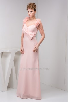 Floor-Length Chiffon Fine Netting Long Pink Prom/Formal Evening Dresses 02020519