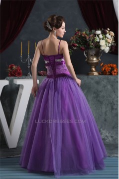Ball Gown Purple Satin Lace Fine Netting Prom/Formal Evening Dresses 02020523